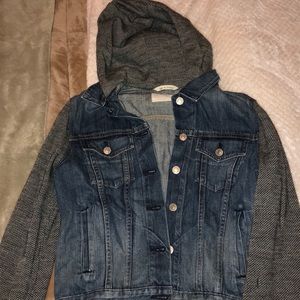 Rag&Bone hooded denim jacket with cloth sleeves
